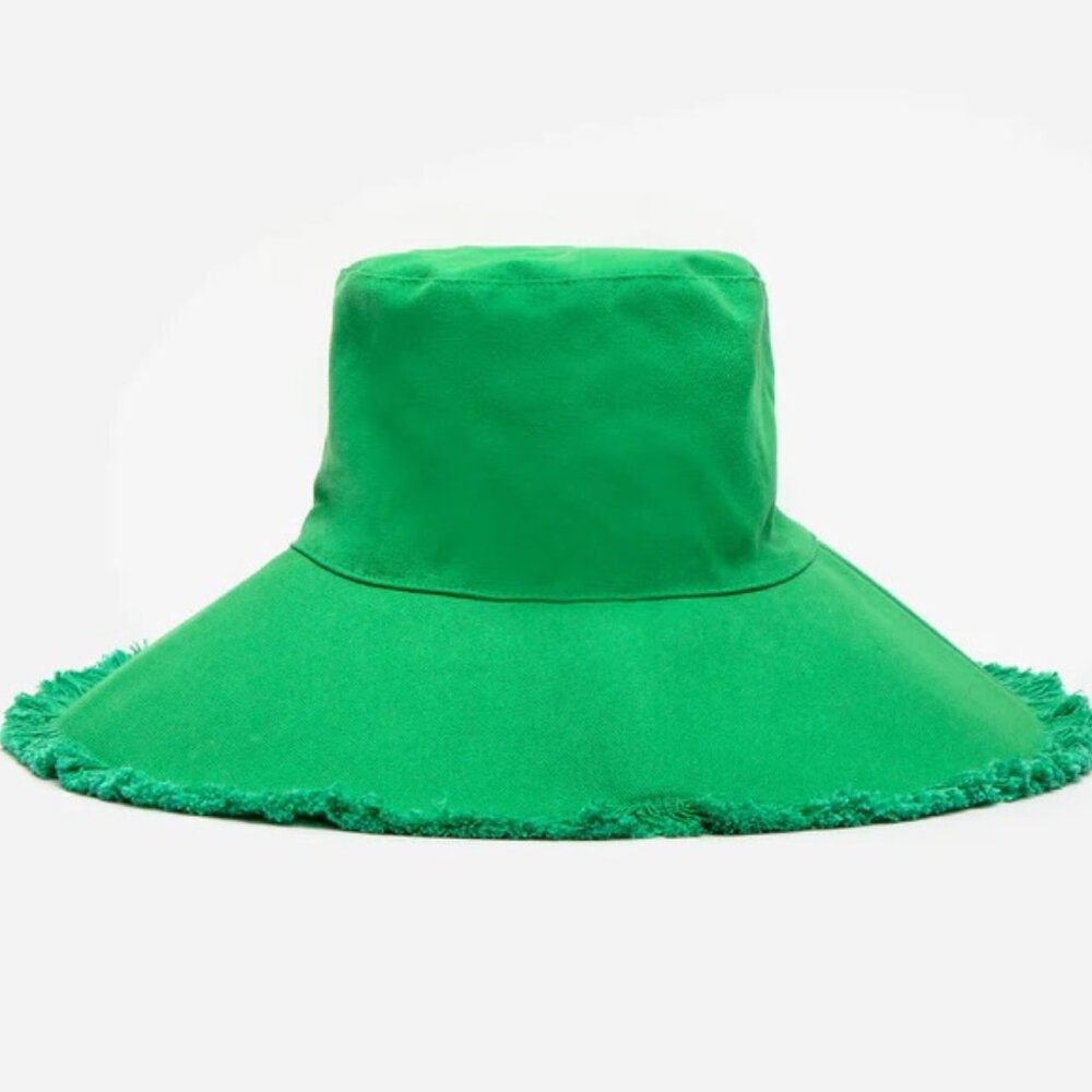 Frances Valentine Canvas Fringe Hat Green